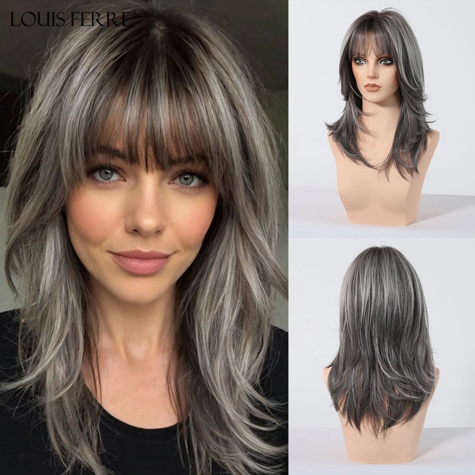 Natural Layered Hair Wigs For Women Daily Party