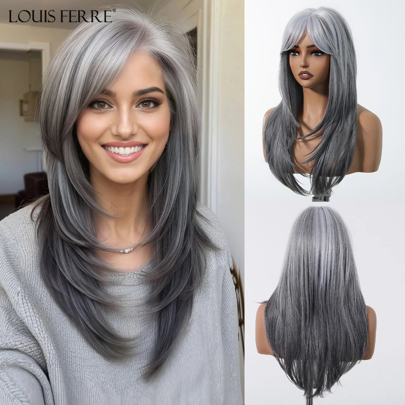 Natural Layered Hair Wigs For Women Daily Party