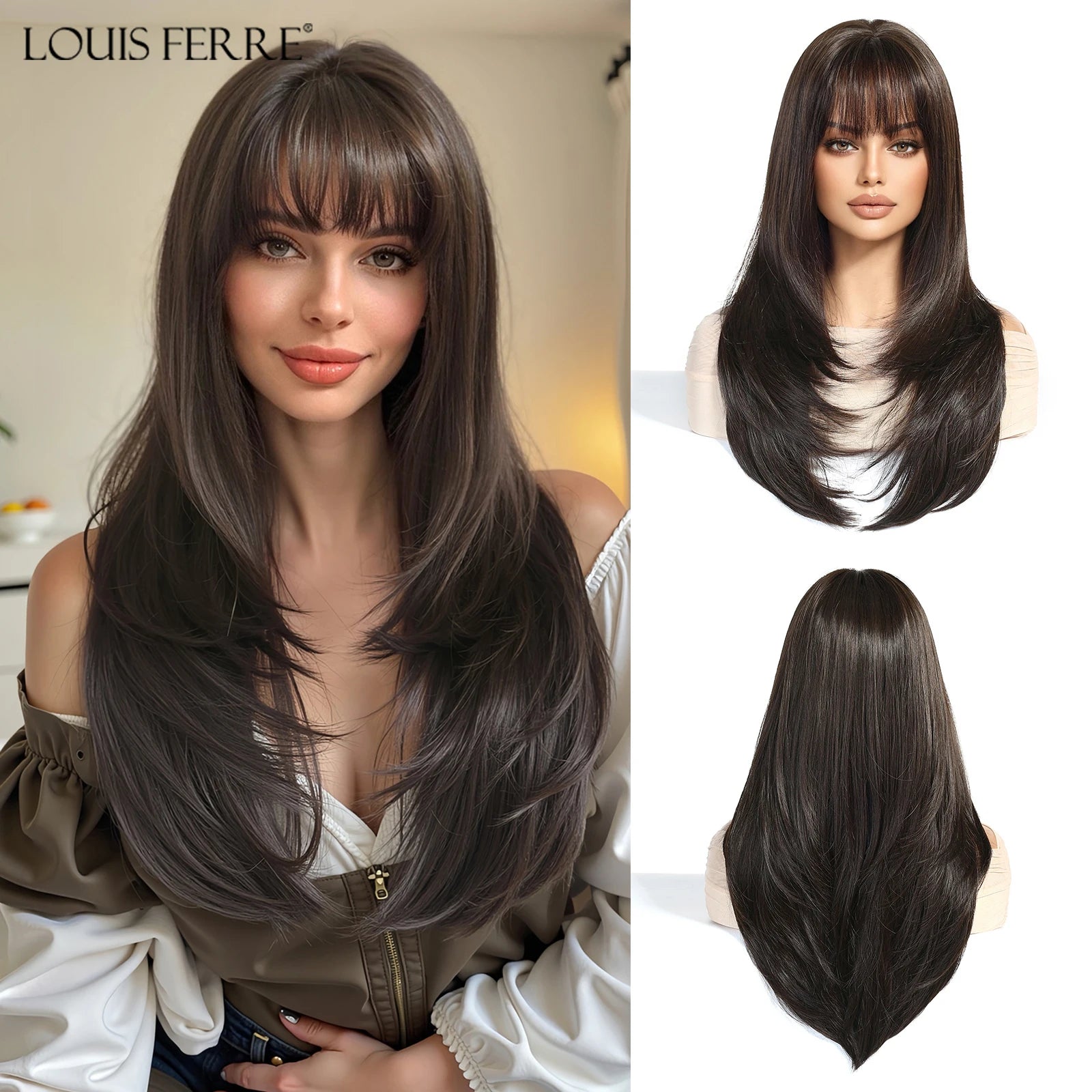 Natural Layered Hair Wigs For Women Daily Party
