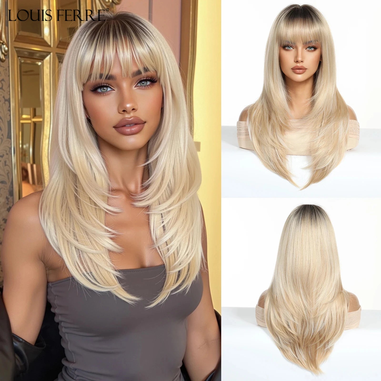 Natural Layered Hair Wigs For Women Daily Party