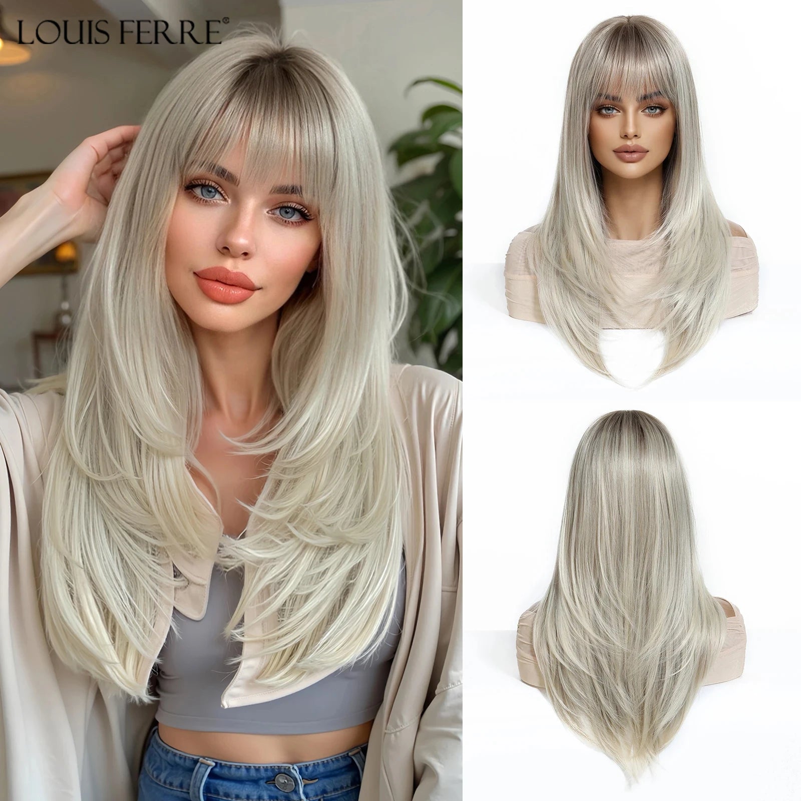 Natural Layered Hair Wigs For Women Daily Party