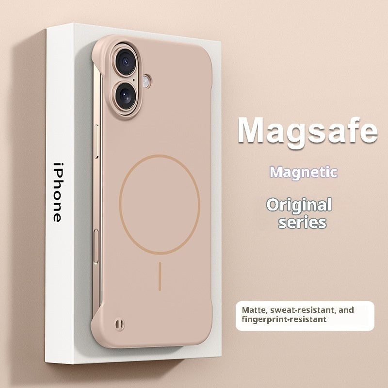 Fine Circle Magnetic Suction Suitable For 17promax Frameless Case 16 Skin Feeling Half Pack Protective Cover 14