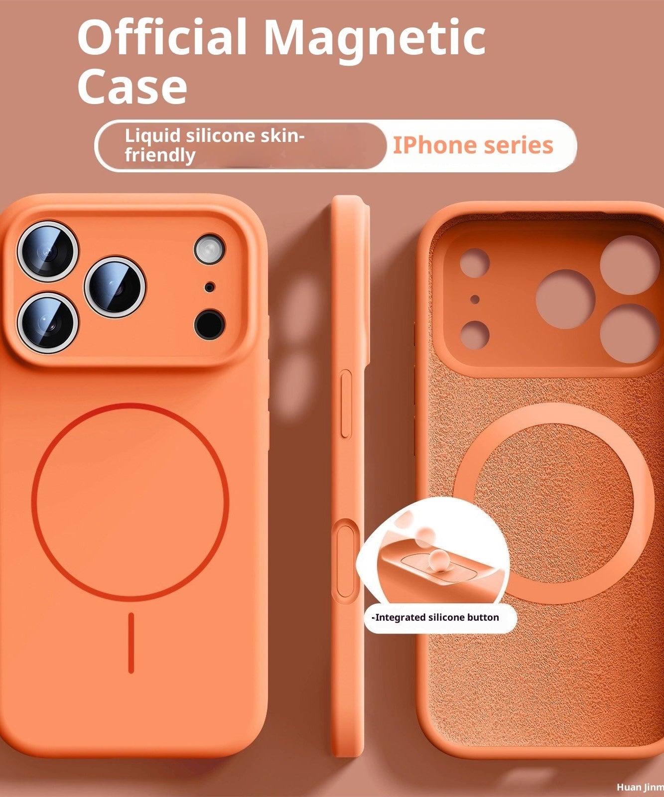 Applicable To 17 Fine Circle Magnetic Phone Case Liquid Silicone