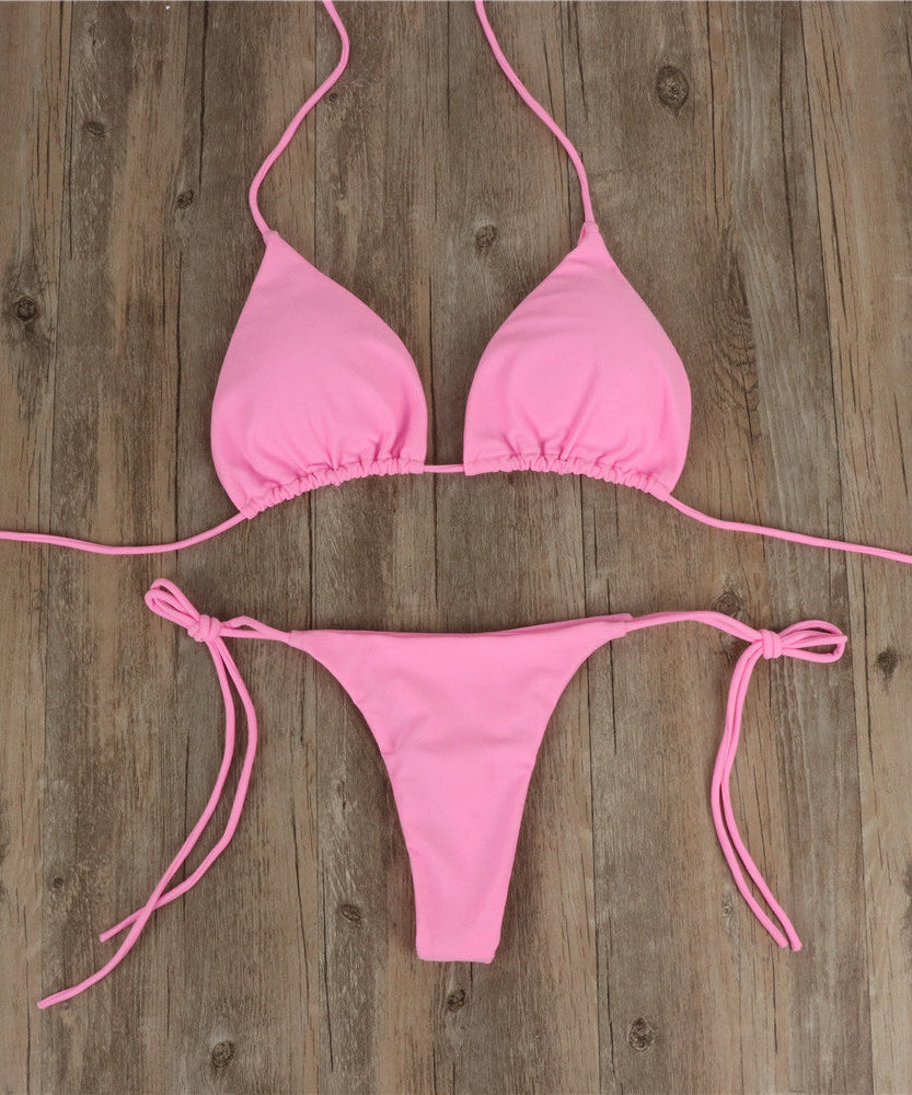 Halterneck Lace-up Bikini