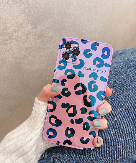 Compatible with Apple , Blue Edge Leopard Print Zebra Print Phone Case