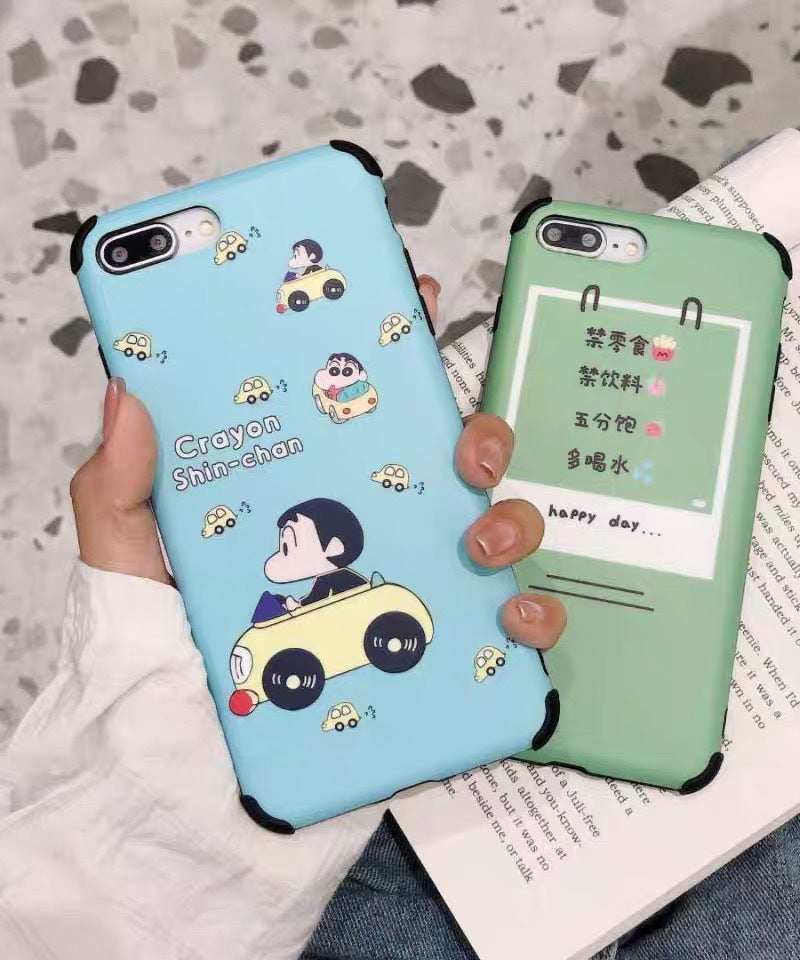 Compatible with Apple , Cartoon frosted phone case