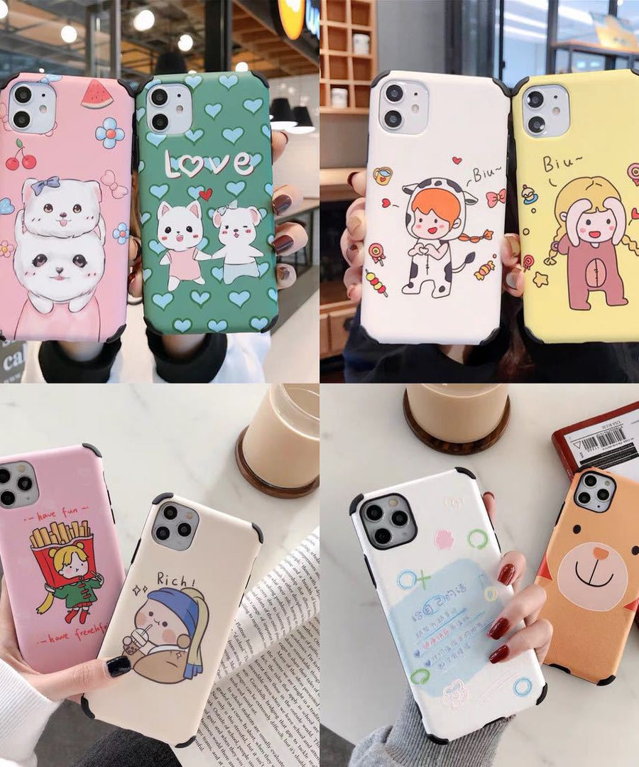 Compatible with Apple , Cartoon frosted phone case