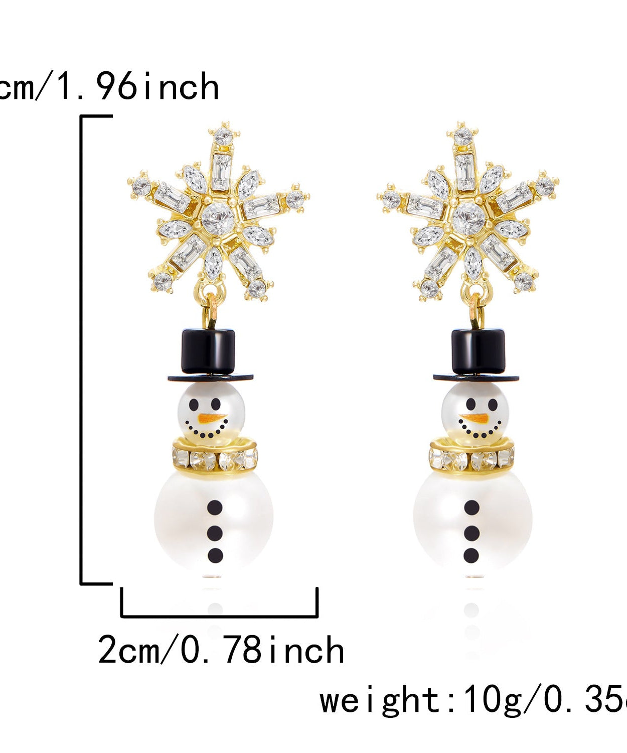 Snowman Pendant Earrings