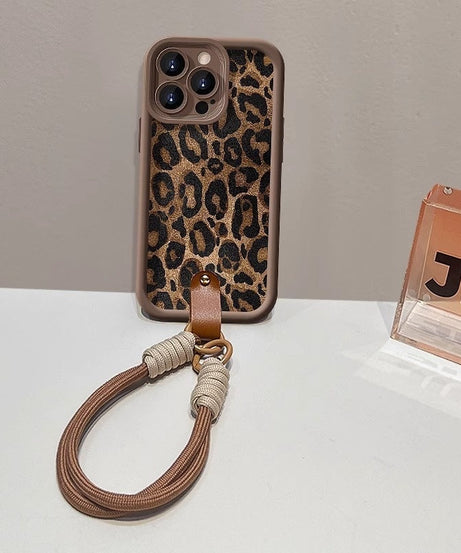 Leopard Print Lanyard For 16 Phone Case