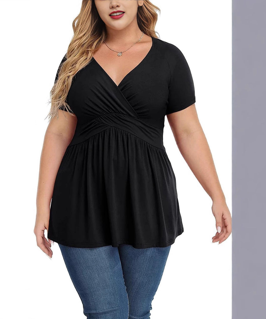 Women's Plus Size T-shirt V-neck