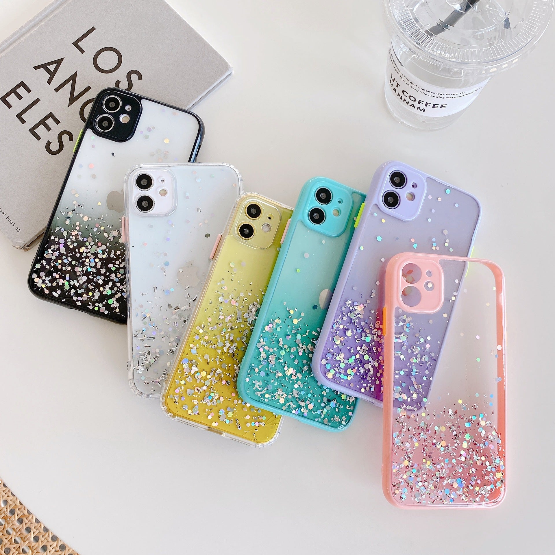 Compatible With , Epoxy Glitter 8p Gradient All-inclusive Anti-drop Cover