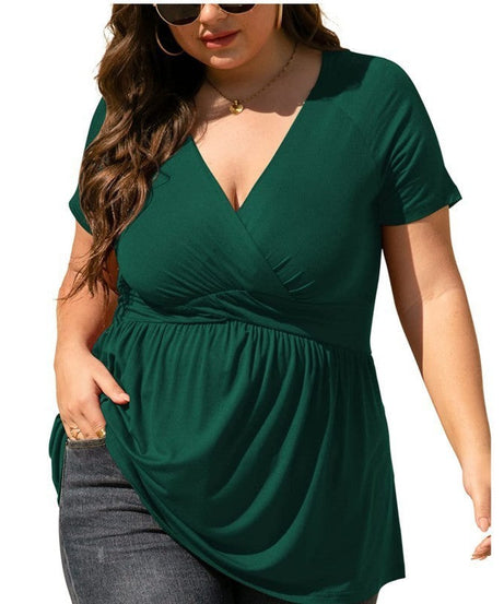 Women's Plus Size T-shirt V-neck