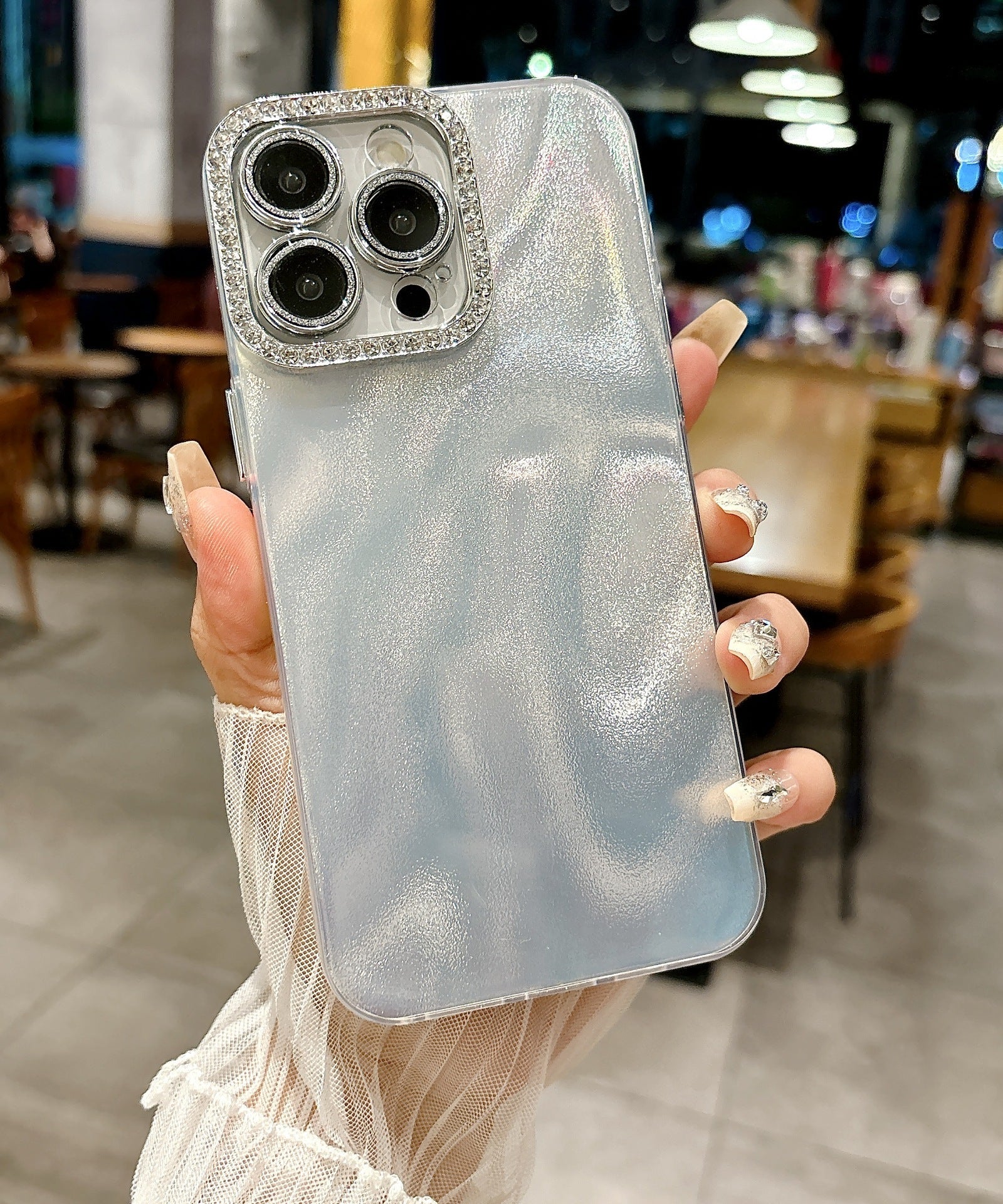 Silver Water Ripple Applicable To 16 Phone Case