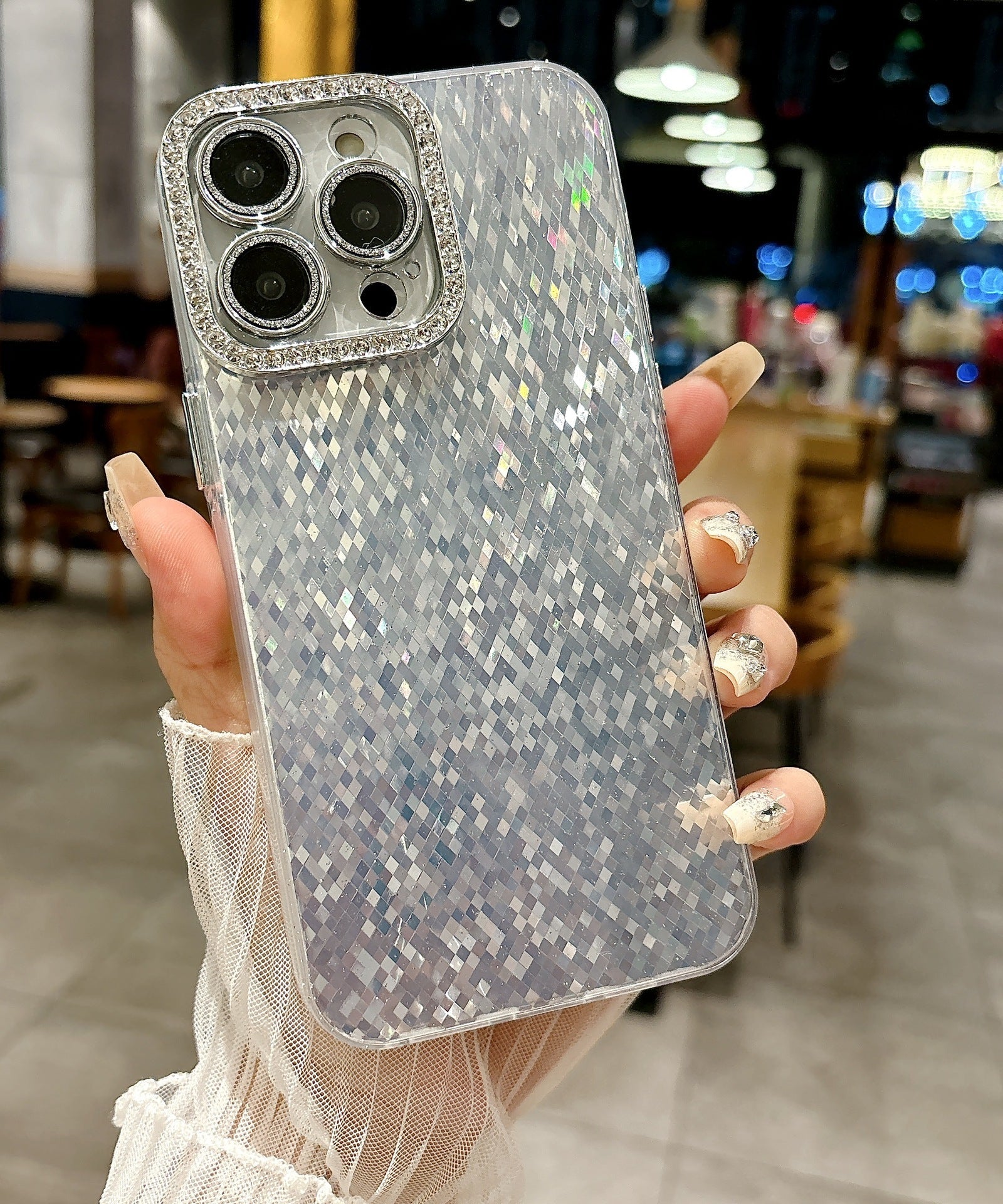 Silver Water Ripple Applicable To 16 Phone Case