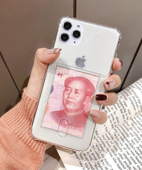 Compatible with Apple , Transparent card holder phone case
