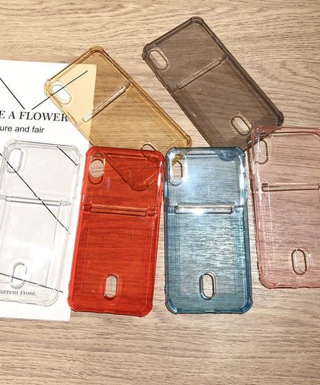 Compatible with Apple , Transparent card holder phone case