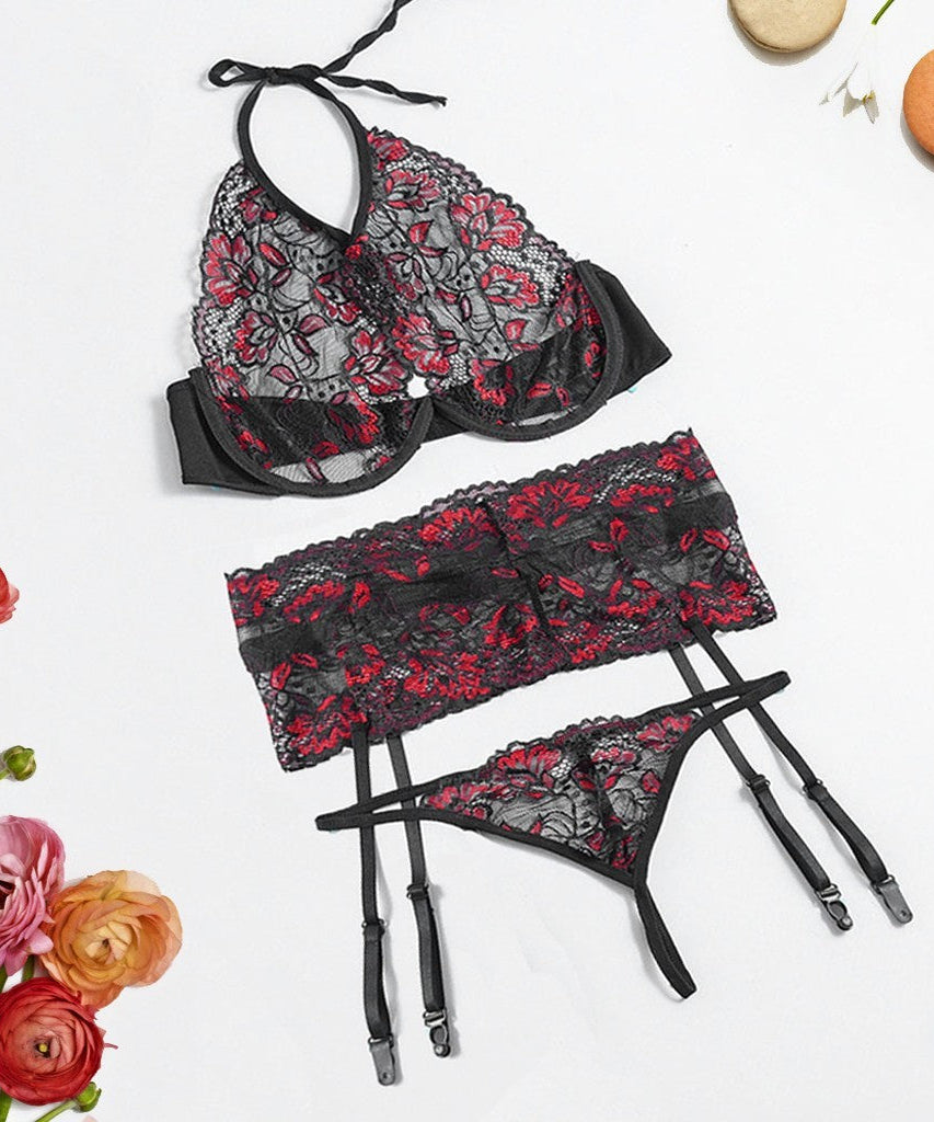 Three-piece erotic lingerie