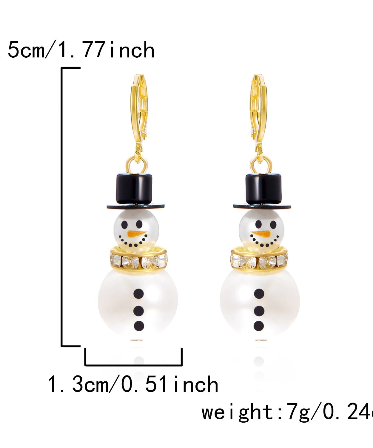 Snowman Pendant Earrings