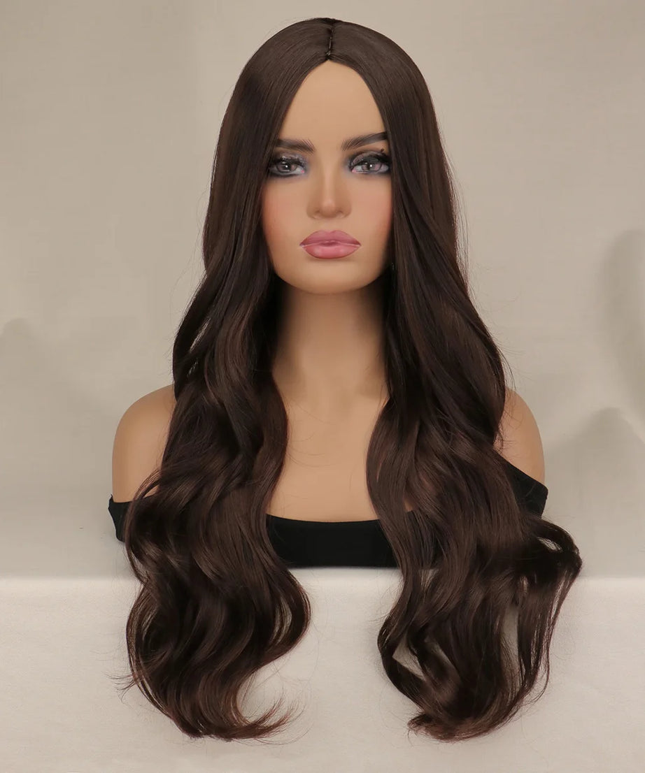 Long Black Wavy Hair Wigs