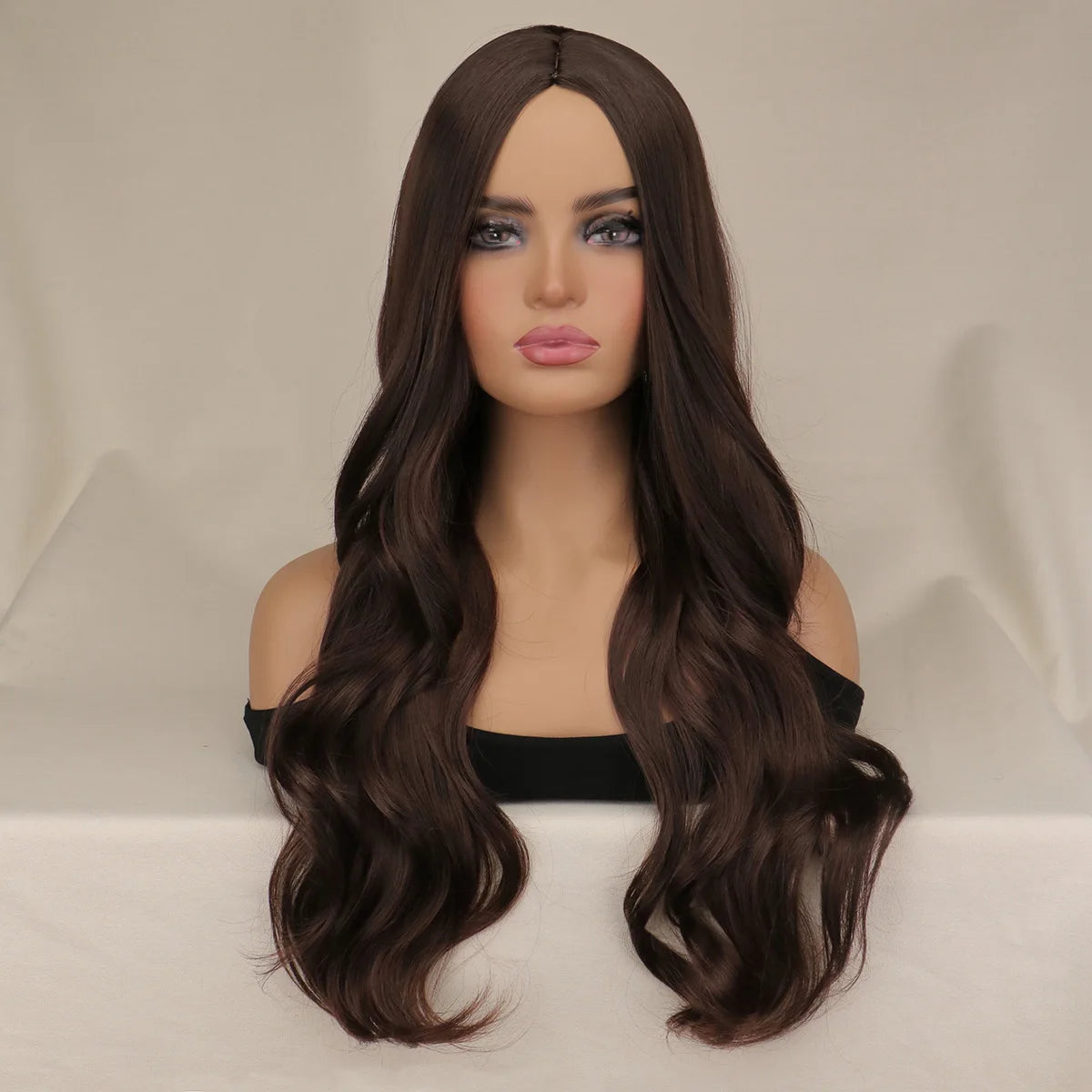 Long Black Wavy Hair Wigs