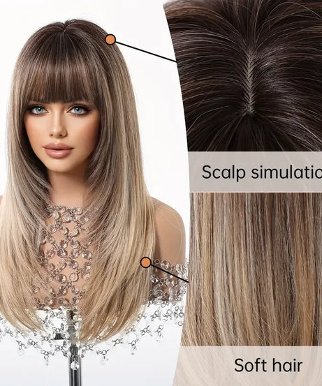 Natural Layered Hair Wigs For Women Daily Party