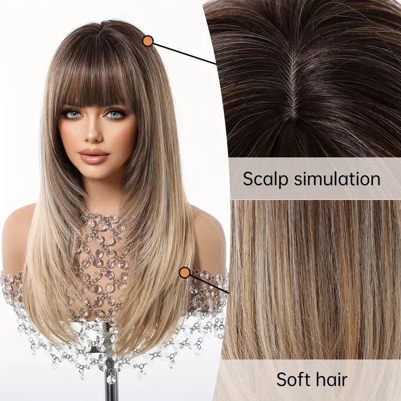 Natural Layered Hair Wigs For Women Daily Party