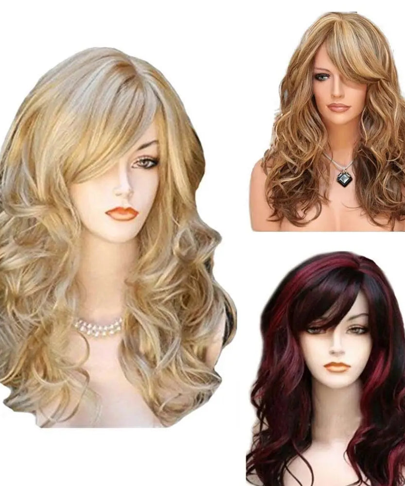Ladies Blonde Long Curly Wigs
