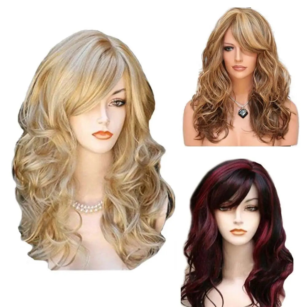 Ladies Blonde Long Curly Wigs