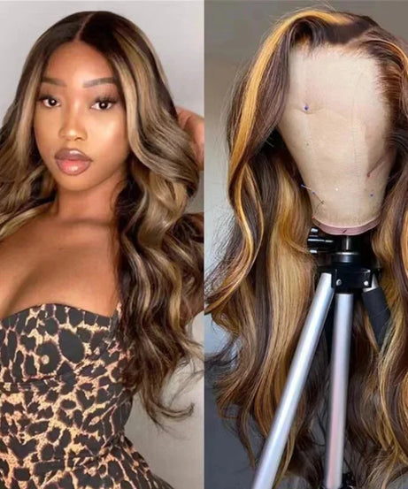 Highlight Ombre Body Wave Lace Front Wig,