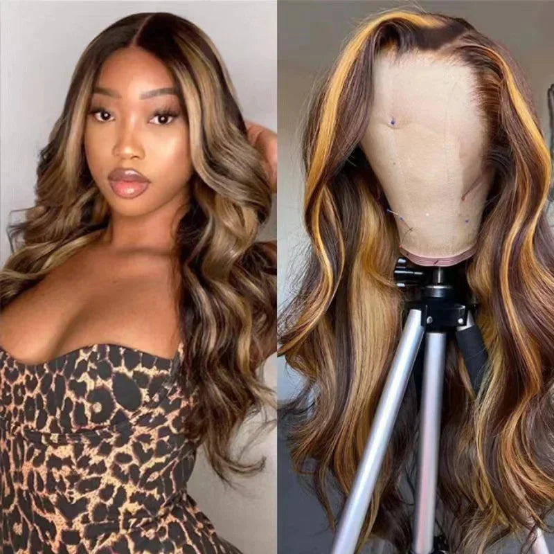 Highlight Ombre Body Wave Lace Front Wig,