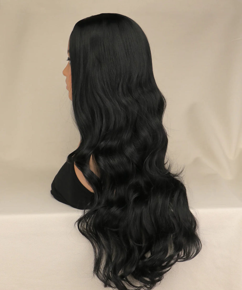 Long Black Wavy Hair Wigs