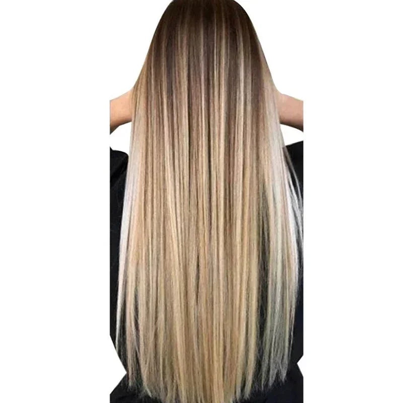 72cm Natural Women Long Straight Wig with Hair