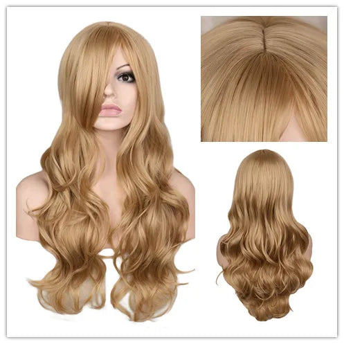 Long Black Wavy Hair Wigs