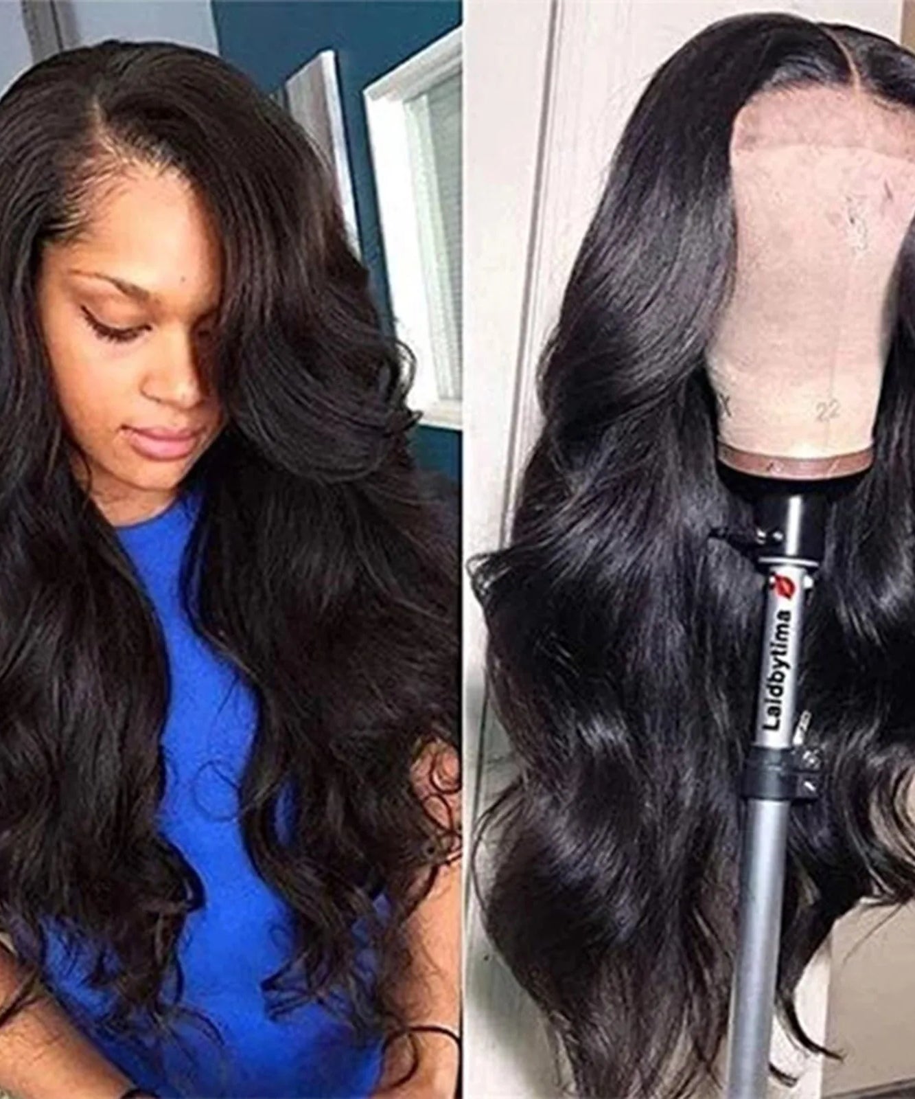 Premium Natural Black Wavy Synthetic Wig  for Women