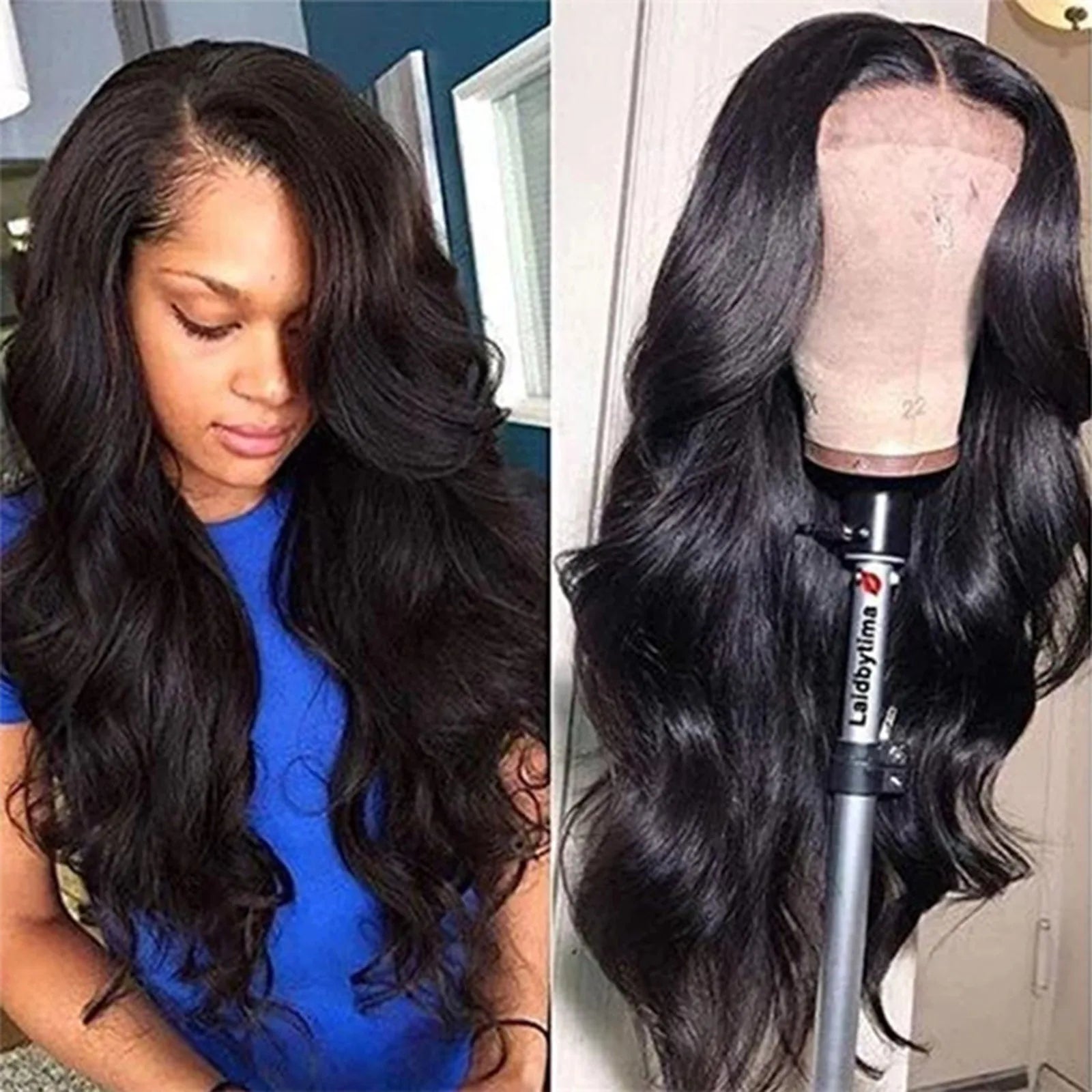 Premium Natural Black Wavy Synthetic Wig  for Women