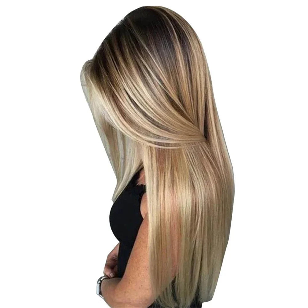 72cm Natural Women Long Straight Wig with Hair