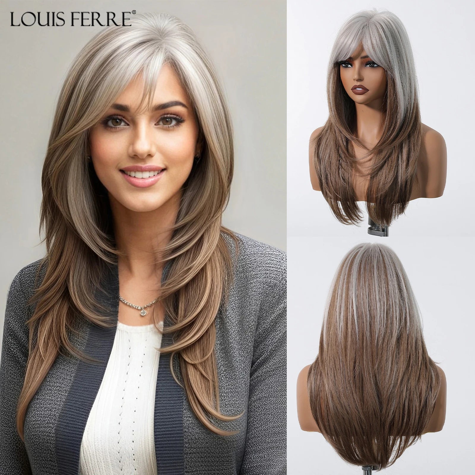 Natural Layered Hair Wigs For Women Daily Party
