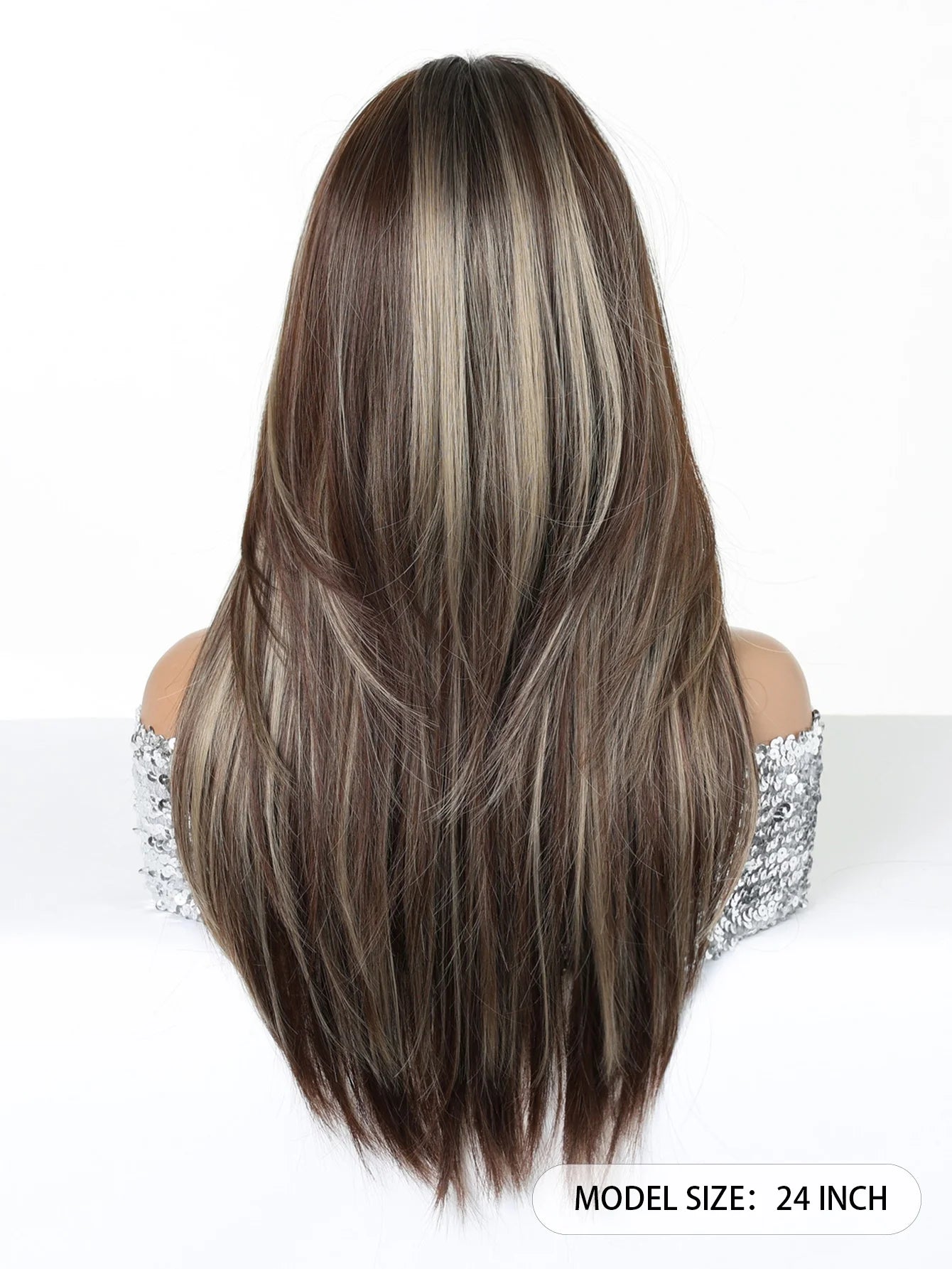 Blonde to Brown Ombre Long Straight Wig for Women