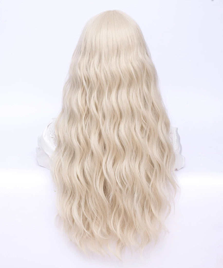 Women’s Long Wavy Synthetic Blonde Wig r