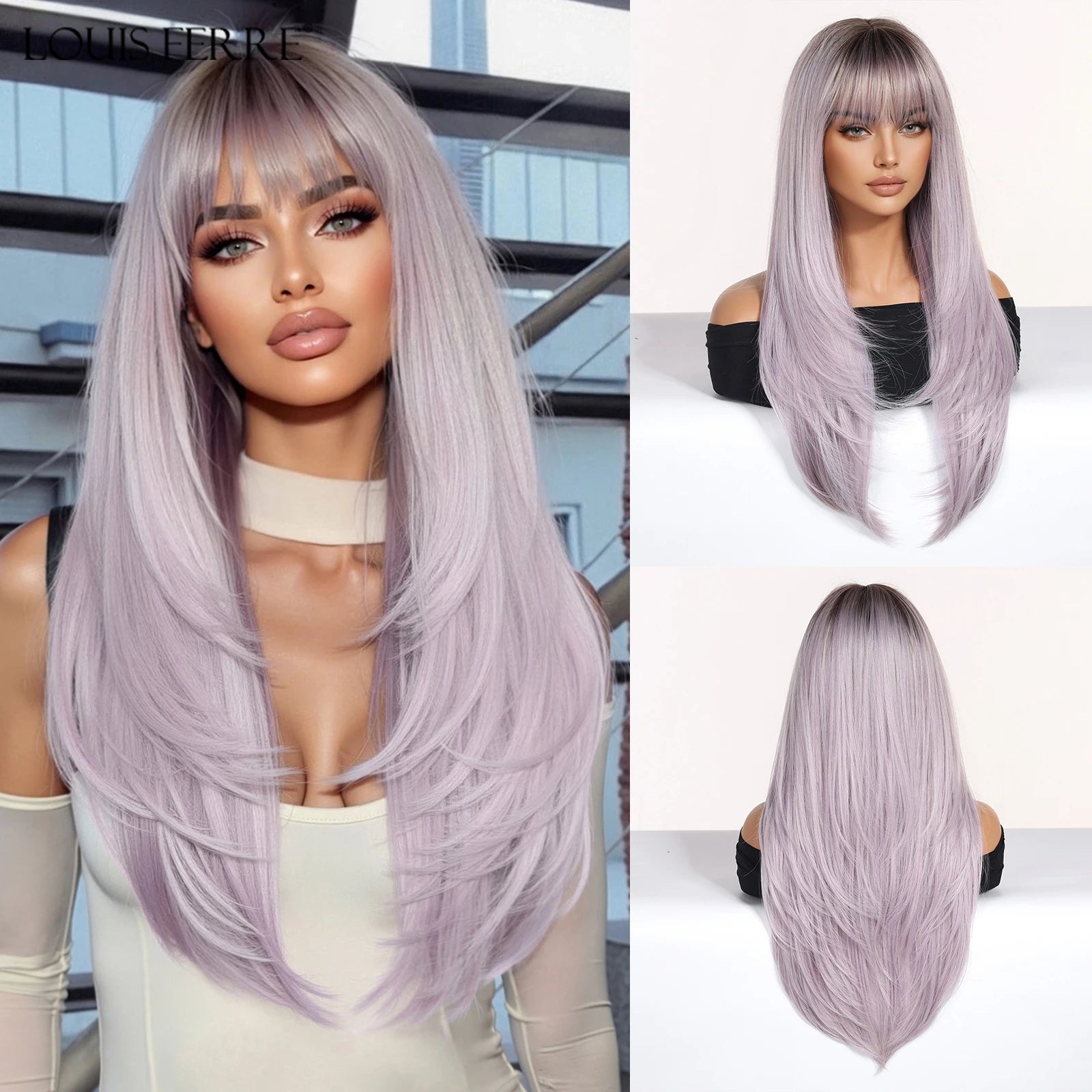 Natural Layered Hair Wigs For Women Daily Party
