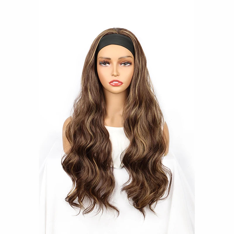 30Inch Synthetic Long Headband Wavy Curly Wigs