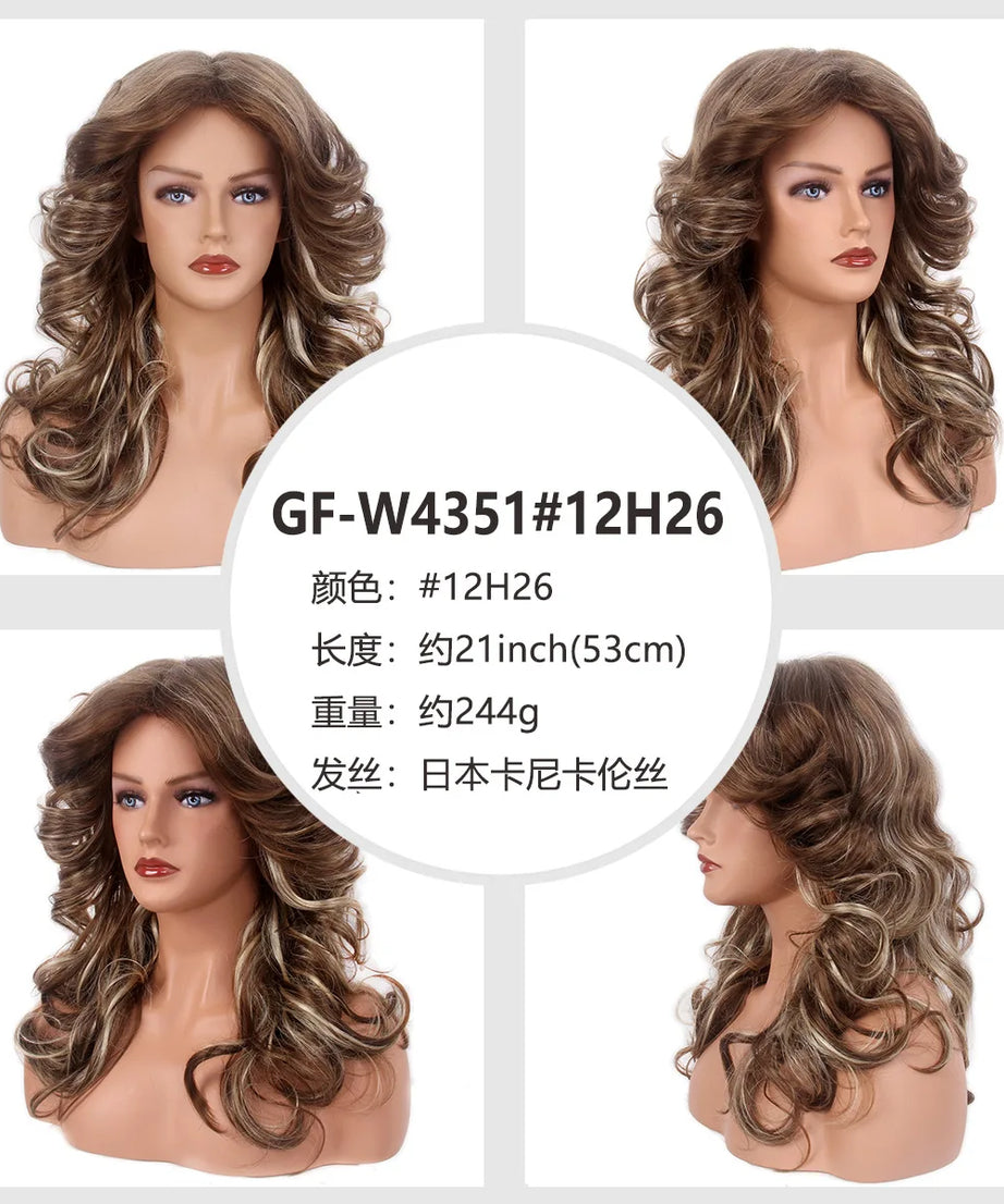 Cosplay Wigs for Women Lady 60s 70s Blonde