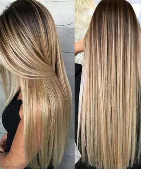 72cm Natural Women Long Straight Wig with Hair