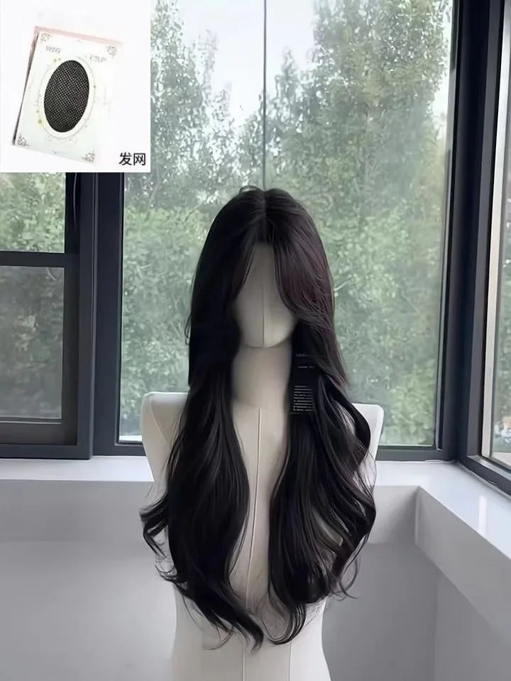 women's long hair black simulated hair new fashionable