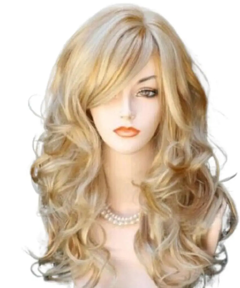 Ladies Blonde Long Curly Wigs
