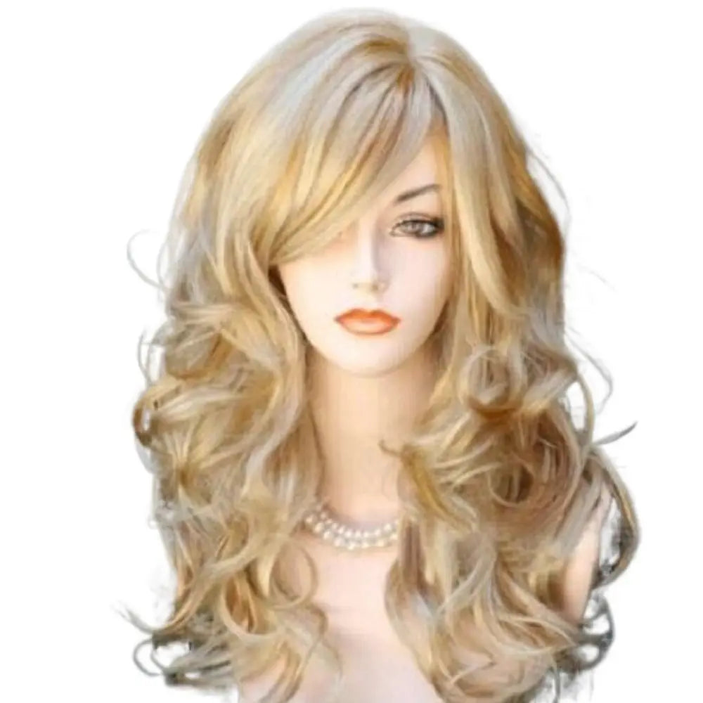 Ladies Blonde Long Curly Wigs