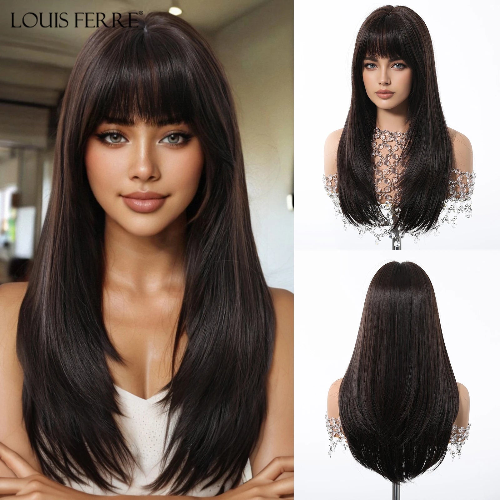 Natural Layered Hair Wigs For Women Daily Party