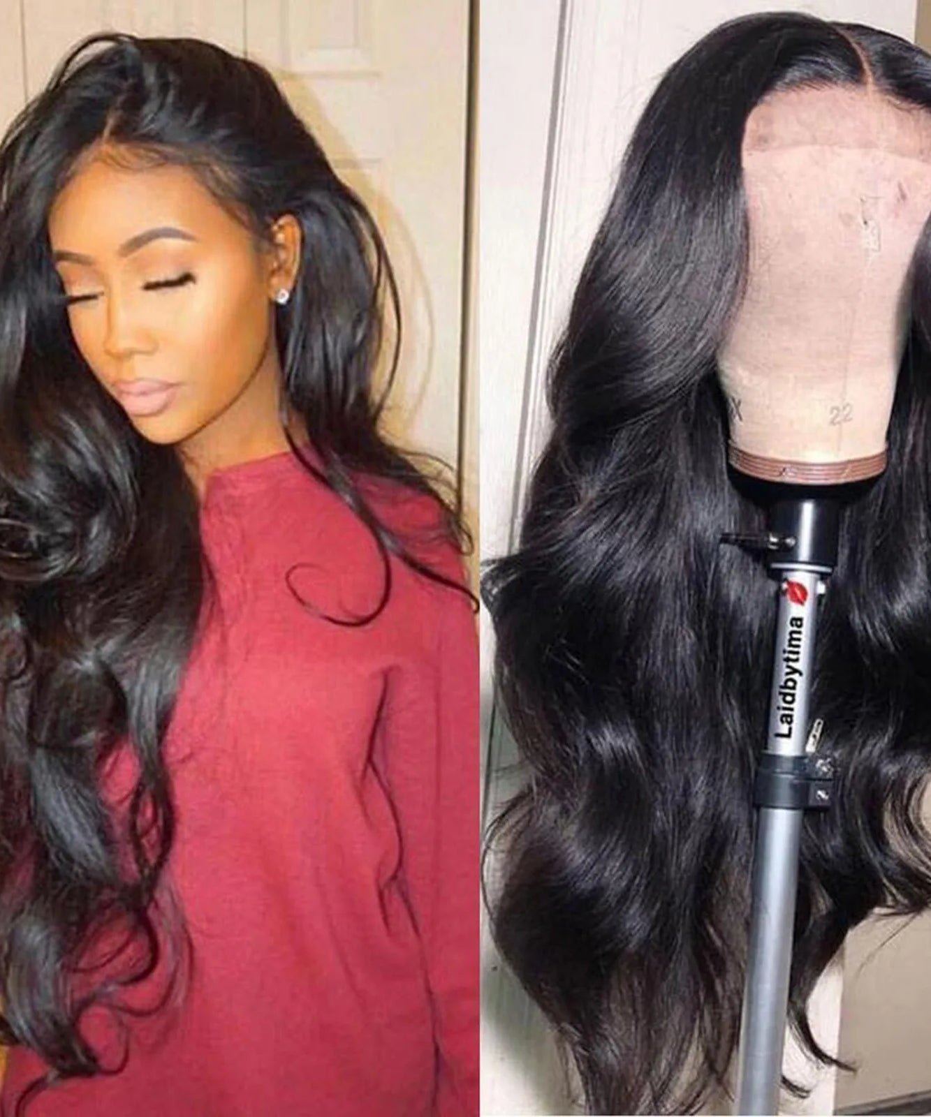 Premium Natural Black Wavy Synthetic Wig  for Women