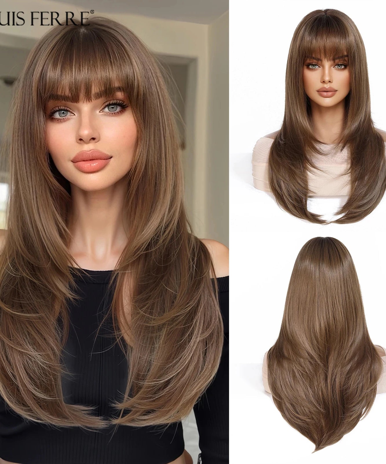 Natural Layered Hair Wigs For Women Daily Party
