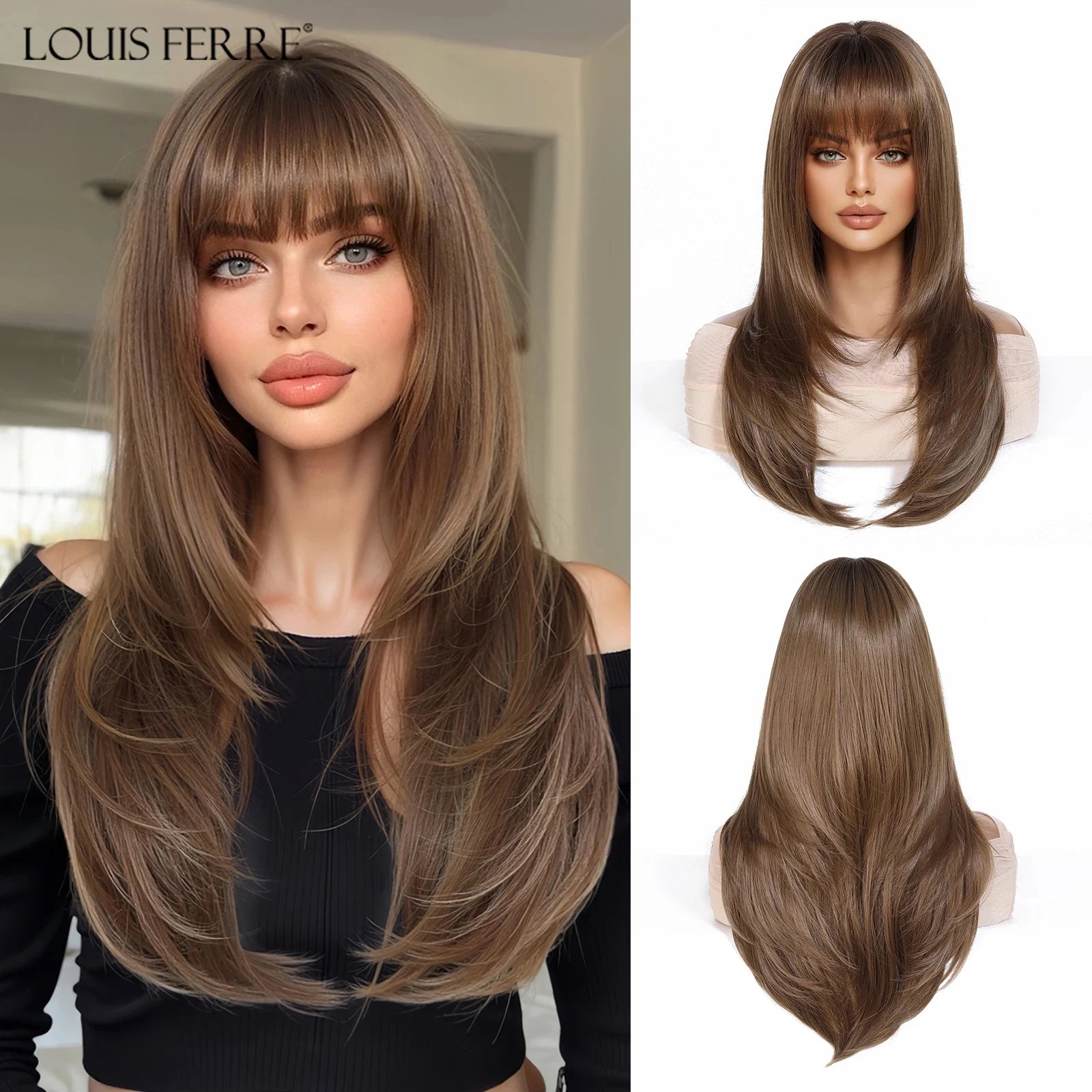 Natural Layered Hair Wigs For Women Daily Party